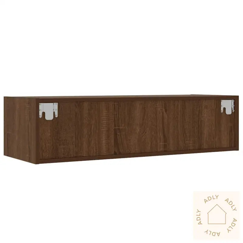 Tv-Benk Med Led-Lys Brun Eik 100X35,5X25 Cm