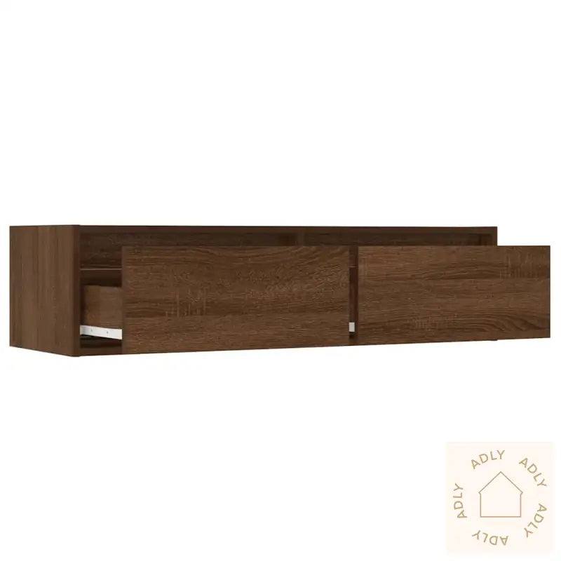 Tv-Benk Med Led-Lys Brun Eik 100X35,5X25 Cm