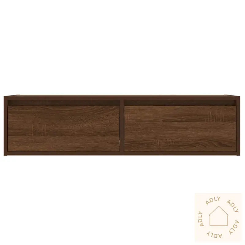 Tv-Benk Med Led-Lys Brun Eik 100X35,5X25 Cm