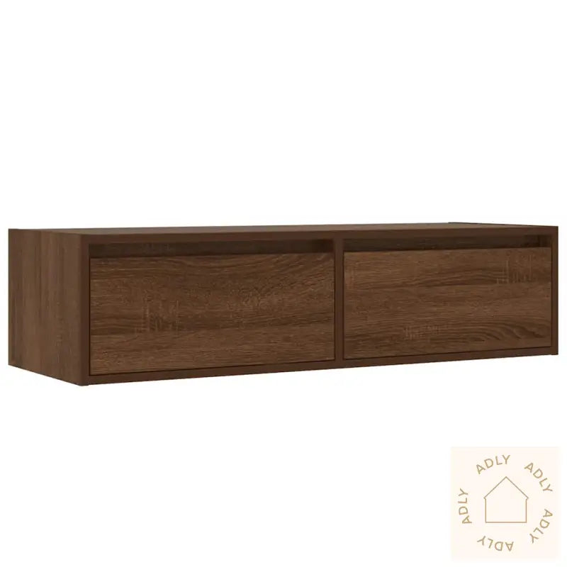 Tv-Benk Med Led-Lys Brun Eik 100X35,5X25 Cm