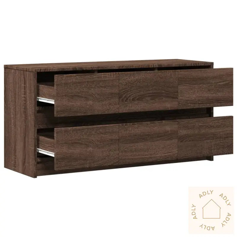 Tv-Benk Med Led Brun Eik 100X34X50 Cm Konstruert Tre