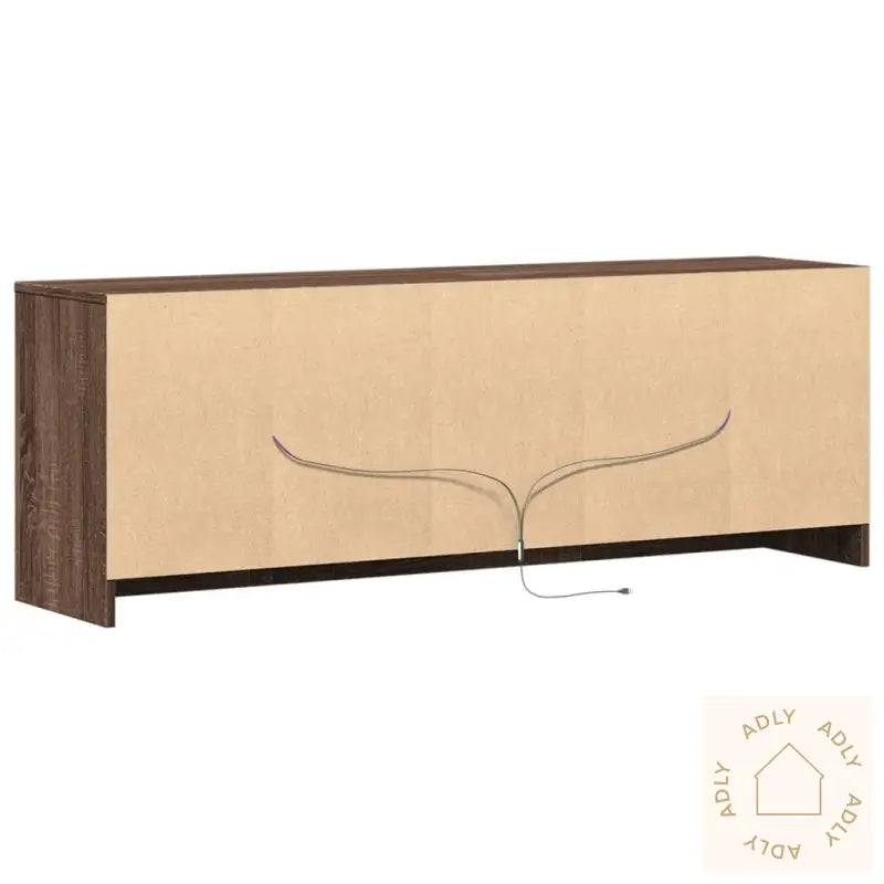 Tv-Benk Med Led Brun Eik 139,5X34X50 Cm Konstruert Tre