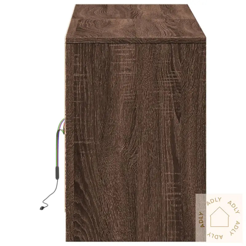 Tv-Benk Med Led Brun Eik 139,5X34X50 Cm Konstruert Tre