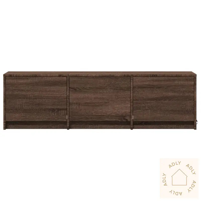 Tv-Benk Med Led Brun Eik 140X34X40 Cm Konstruert Tre