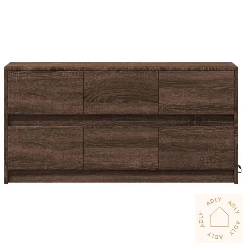 Tv-Benk Med Led Brun Eik 100X34X50 Cm Konstruert Tre