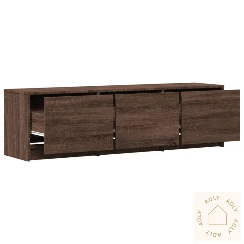 Tv-Benk Med Led Brun Eik 140X34X40 Cm Konstruert Tre