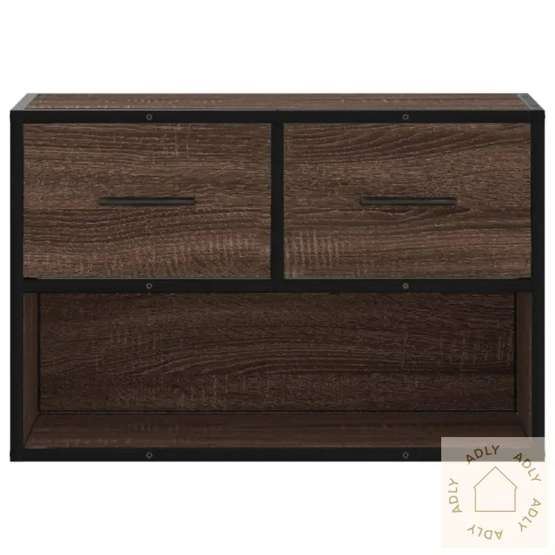 Tv-Benk Brun Eik 60X31X39,5 Cm Konstruert Tre Og Metall