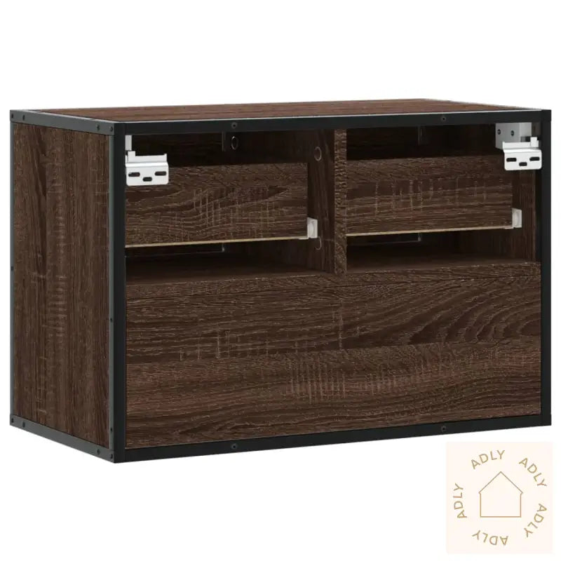 Tv-Benk Brun Eik 60X31X39,5 Cm Konstruert Tre Og Metall