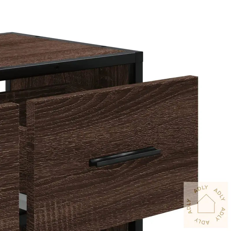 Tv-Benk Brun Eik 60X31X39,5 Cm Konstruert Tre Og Metall