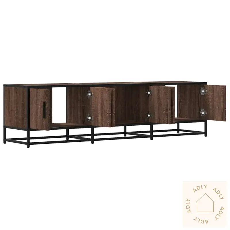 Tv-Benk Brun Eik 150X35X41 Cm Konstruert Tre Og Metall