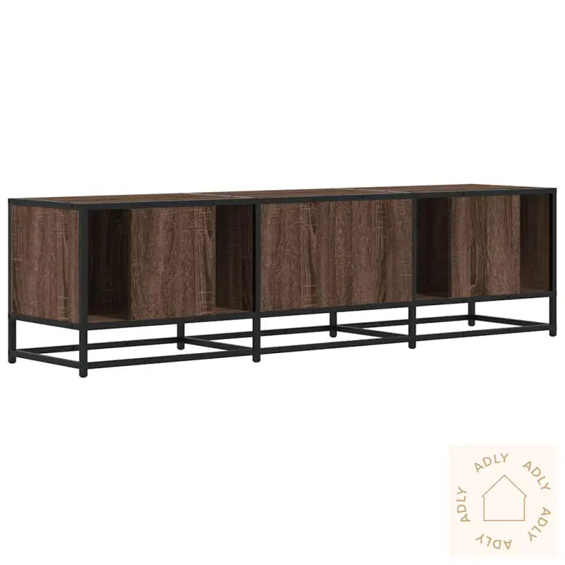 Tv-Benk Brun Eik 150X35X41 Cm Konstruert Tre Og Metall