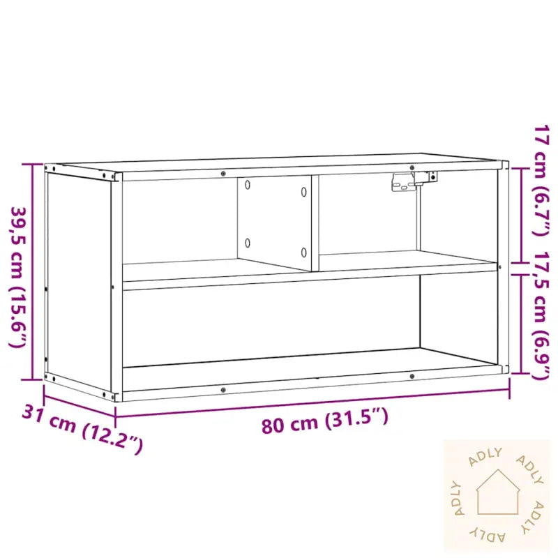 Tv-Benk Brun Eik 80X31X39,5 Cm Konstruert Tre Og Metall