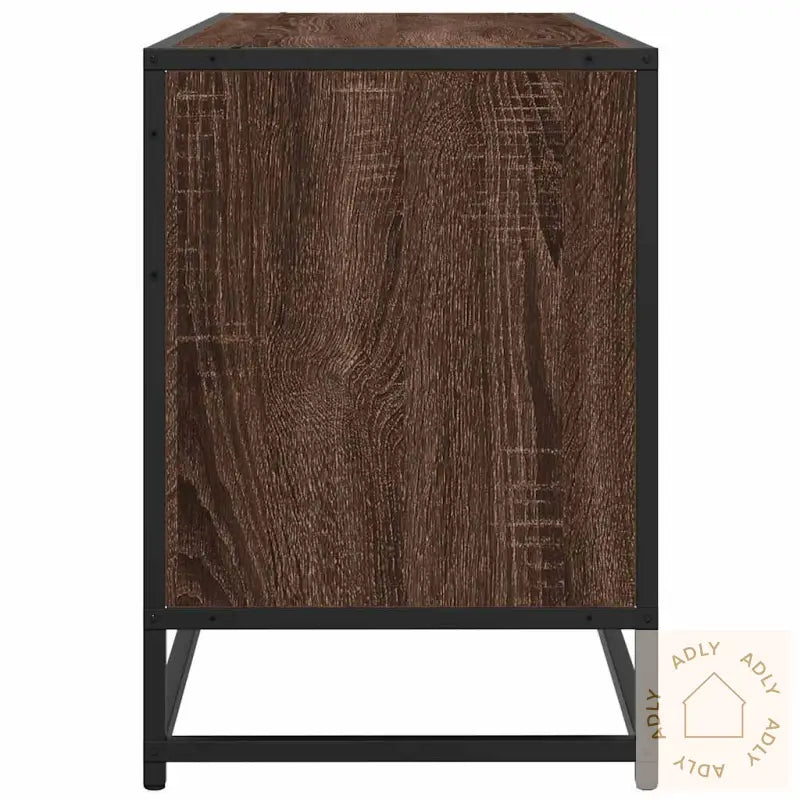 Tv-Benk Brun Eik 100X35X50 Cm Konstruert Tre Og Metall