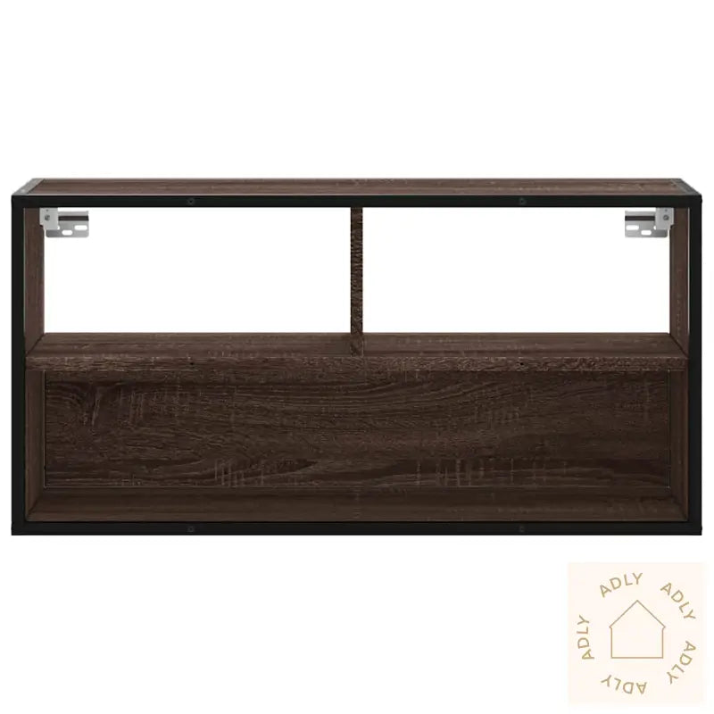 Tv-Benk Brun Eik 80X31X39,5 Cm Konstruert Tre Og Metall