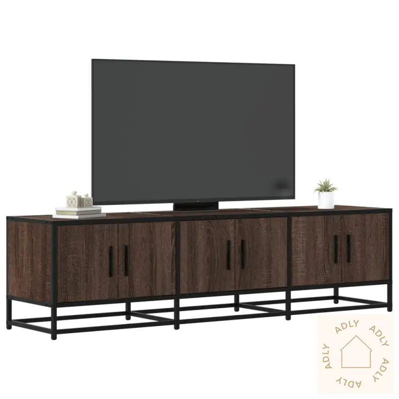Tv-Benk Brun Eik 150X35X41 Cm Konstruert Tre Og Metall