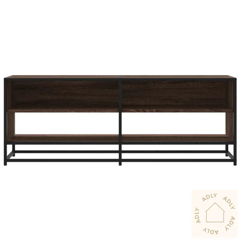 Tv-Benk Brun Eik 120,5X40X46 Cm Konstruert Tre Og Metall