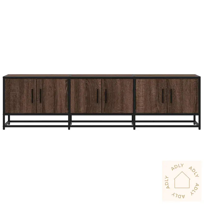 Tv-Benk Brun Eik 150X35X41 Cm Konstruert Tre Og Metall