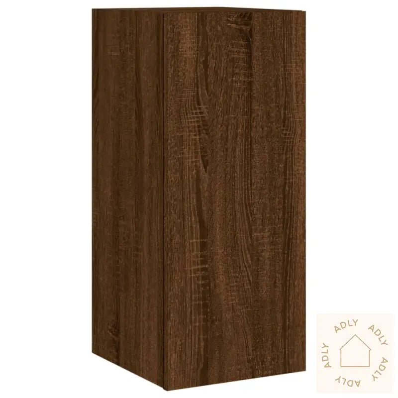 Tv Veggskap Med Led Brun Eik 30,5X35X70 Cm