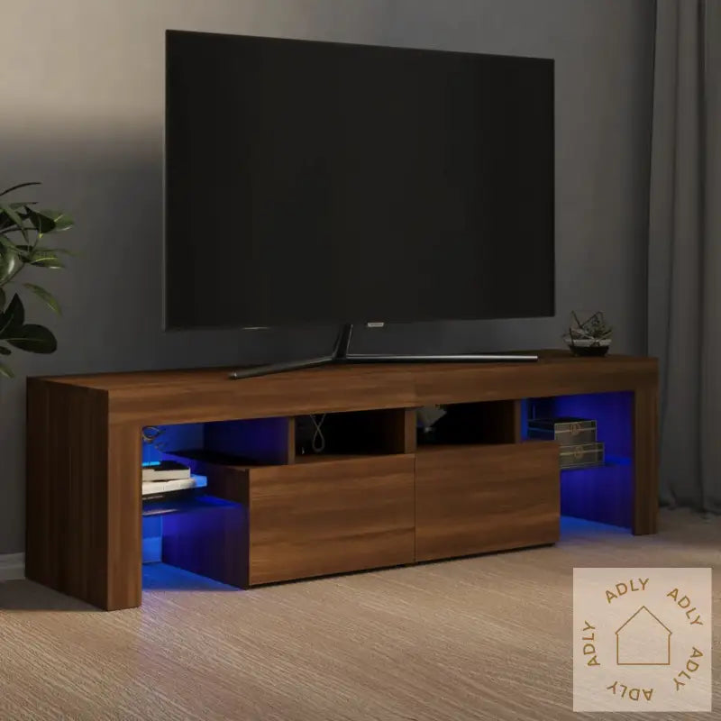 Tv-Benk Med Led Brun Eik 140X36,5X40 Cm