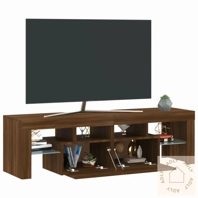 Tv-Benk Med Led Brun Eik 140X36,5X40 Cm