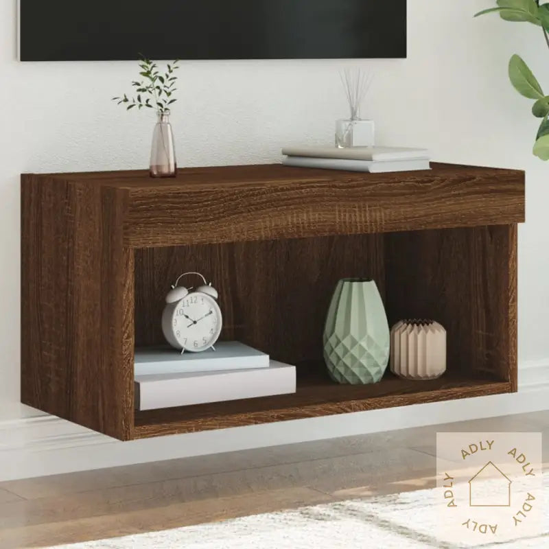 Tv-Benk Med Led Brun Eik 60X30X30 Cm