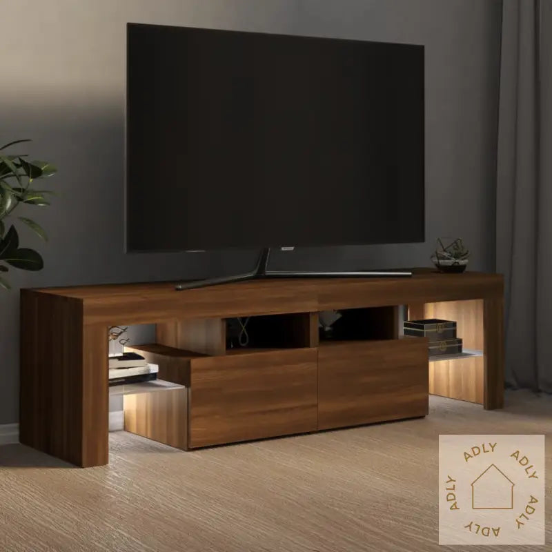 Tv-Benk Med Led Brun Eik 140X36,5X40 Cm