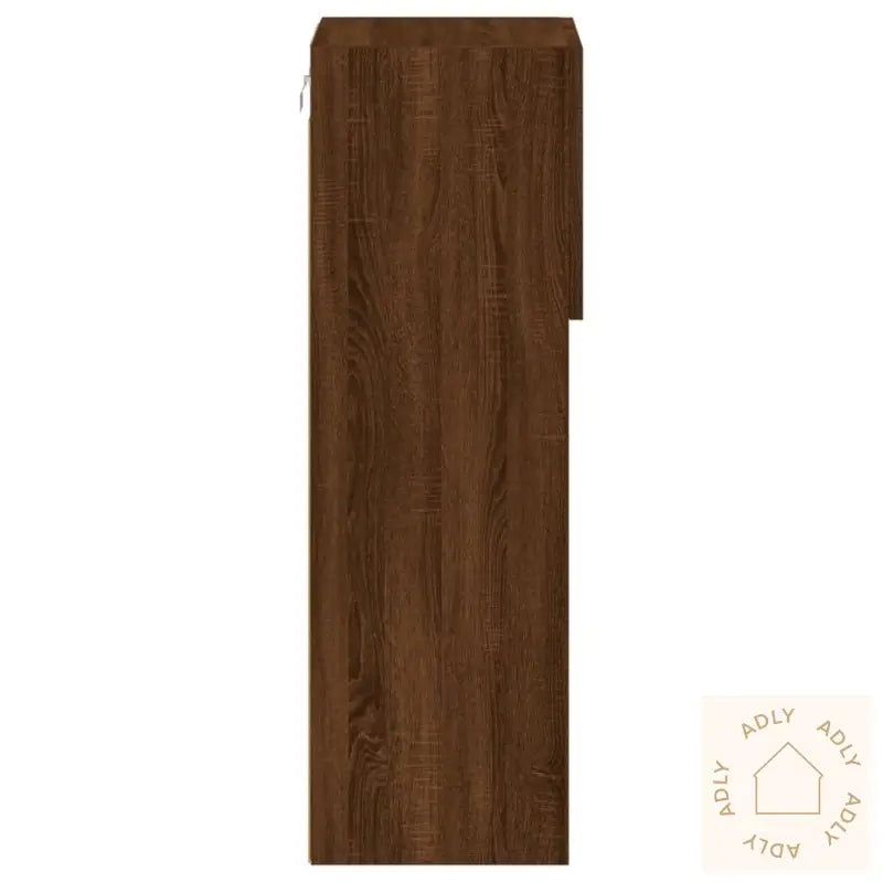 Tv-Benk Med Led-Lys Brun Eik 30,5X30X90 Cm