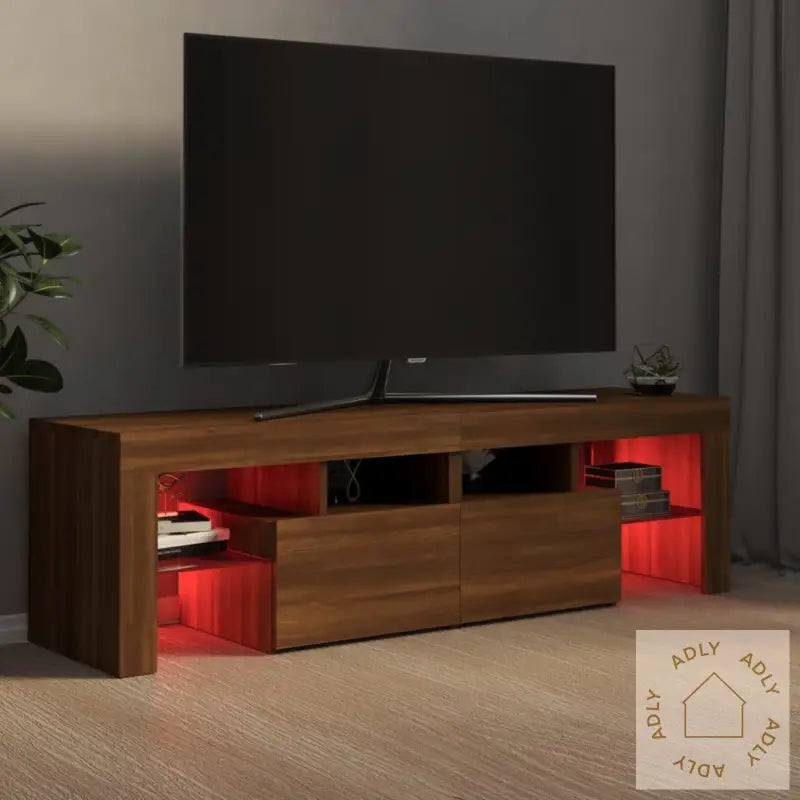 Tv-Benk Med Led Brun Eik 140X36,5X40 Cm