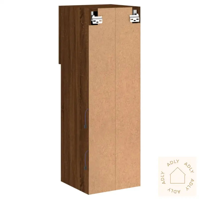 Tv-Benk Med Led-Lys Brun Eik 30,5X30X90 Cm