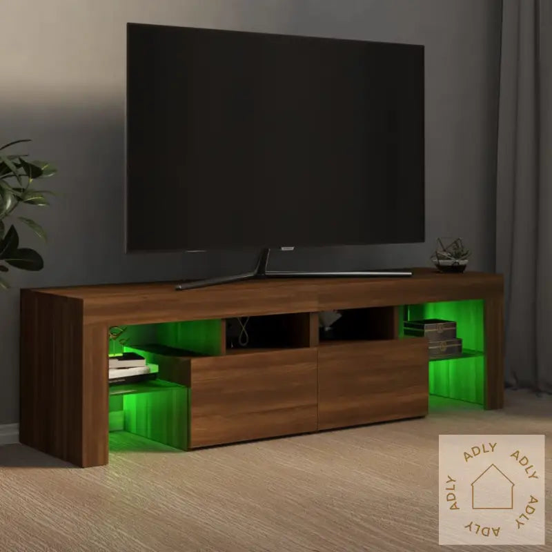 Tv-Benk Med Led Brun Eik 140X36,5X40 Cm