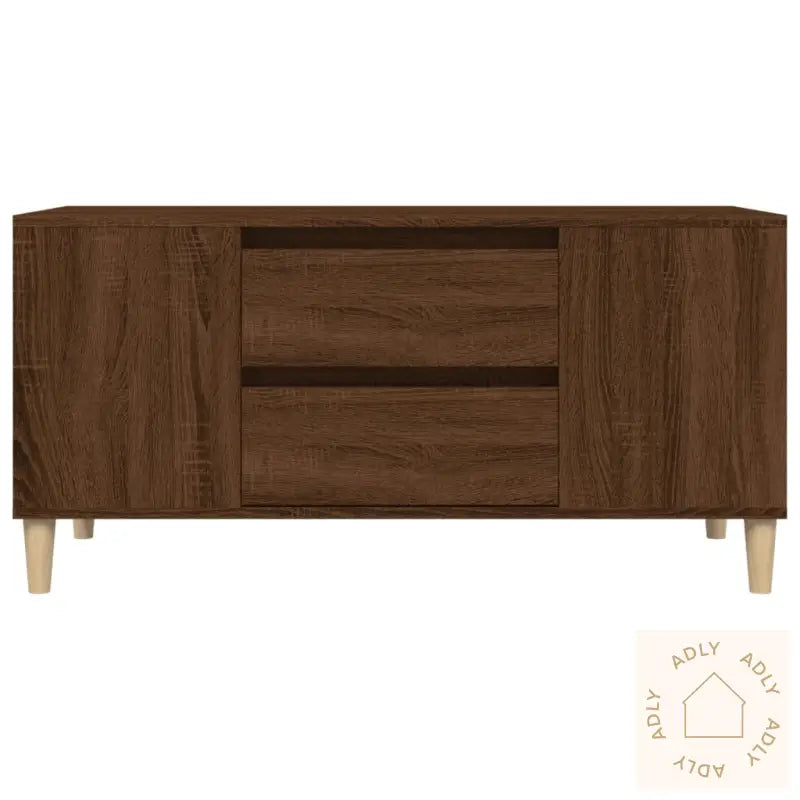 Tv-Benk Brun Eik 102X44,5X50 Cm Konstruert Tre