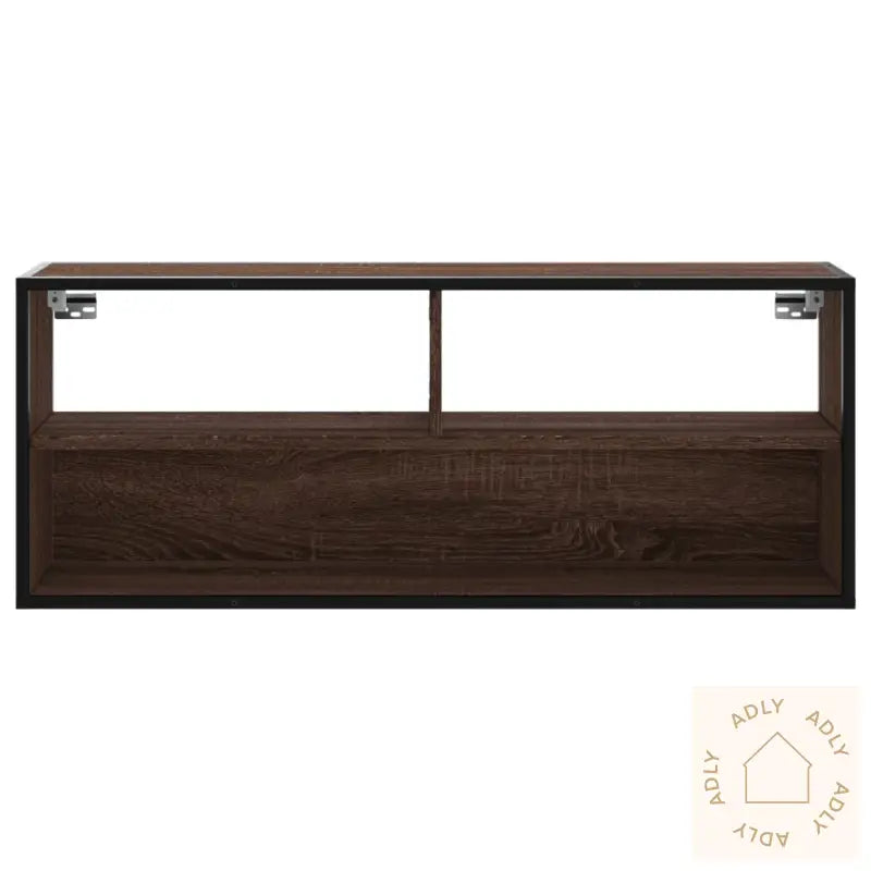 Tv-Benk Brun Eik 100X31X39,5 Cm Konstruert Tre Og Metall