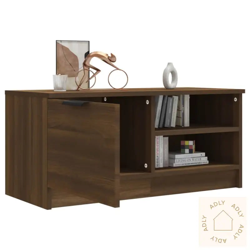Tv-Benk Brun Eik 80X35X36,5 Cm Konstruert Tre