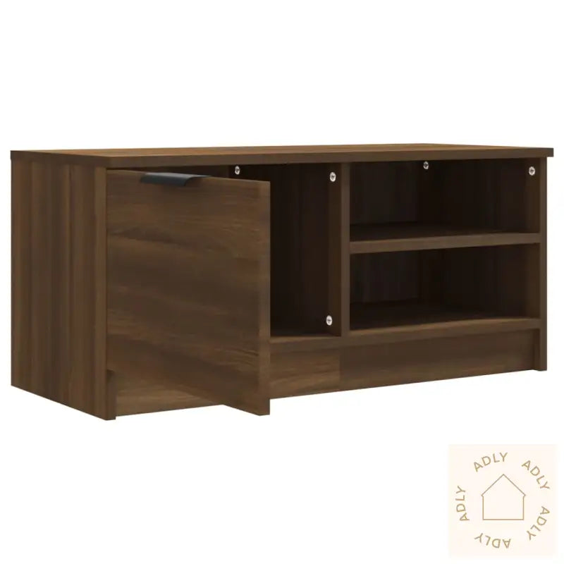 Tv-Benk Brun Eik 80X35X36,5 Cm Konstruert Tre