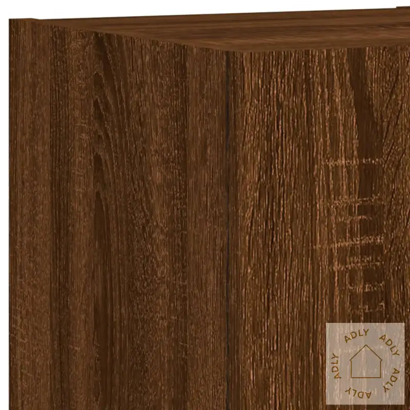 Vegghengte Tv-Enheter Med Led 6 Deler Brun Eik Konstruert Tre