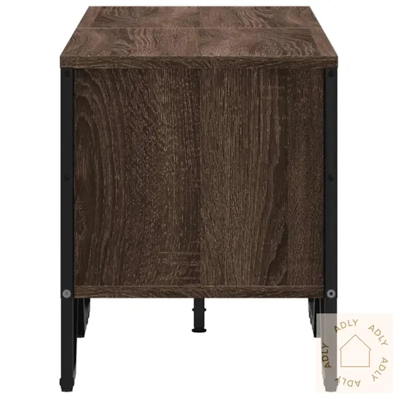 Tv-Benk Brun Eik 122X34X41 Cm Konstruert Tre