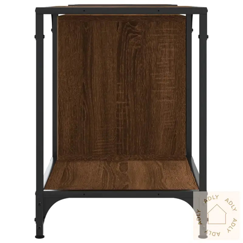 Tv-Benk Brun Eik 153X37X50 Cm Konstruert Tre