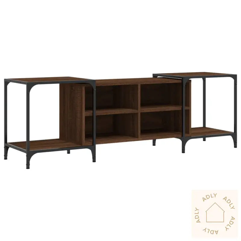 Tv-Benk Brun Eik 153X37X50 Cm Konstruert Tre
