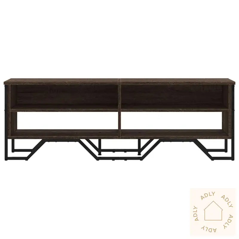 Tv-Benk Brun Eik 122X34X41 Cm Konstruert Tre