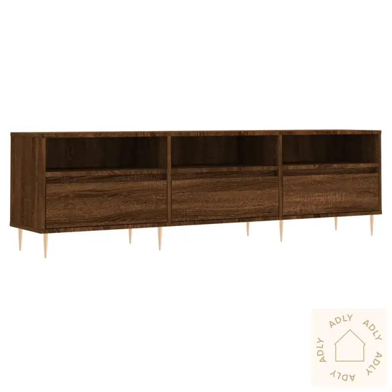 Tv-Benk Brun Eik 150X30X44,5 Cm Konstruert Tre