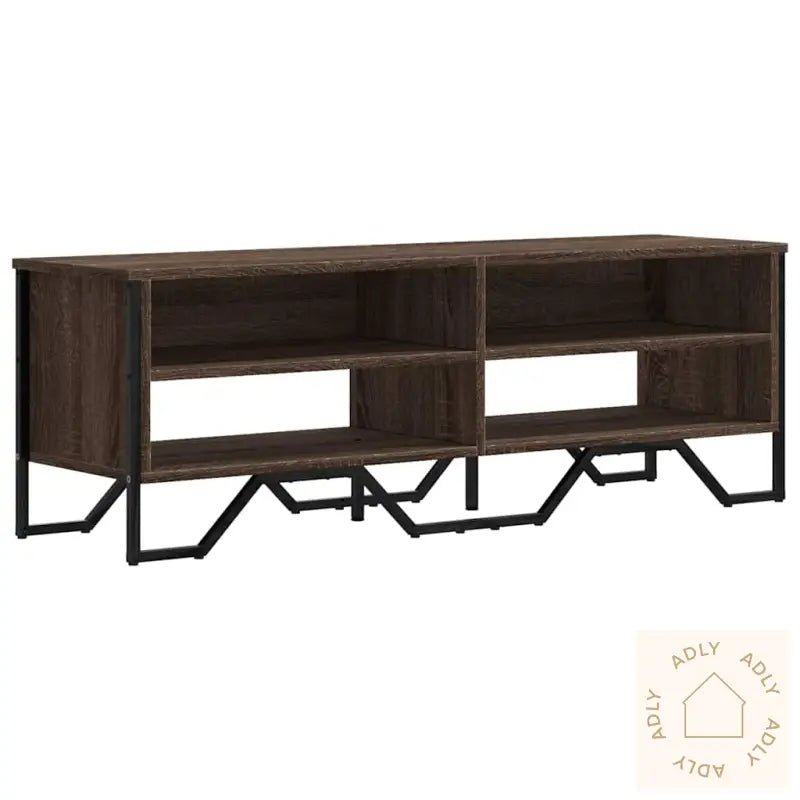 Tv-Benk Brun Eik 122X34X41 Cm Konstruert Tre