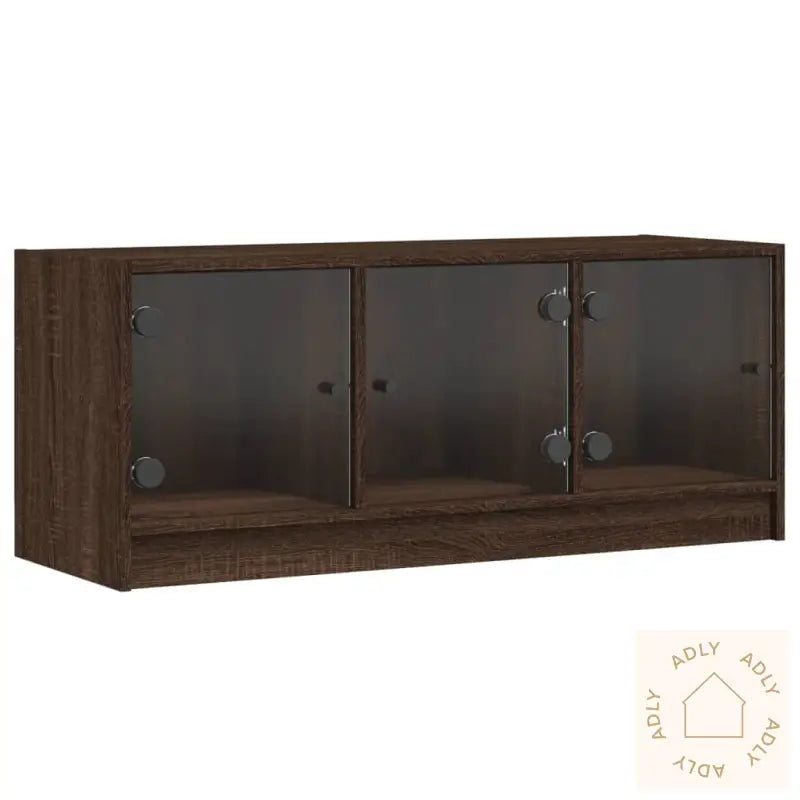 Tv-Benk Med Dør Brun Eik 102X37X42 Cm