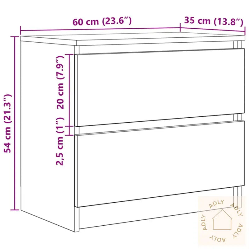 Tv-Benk Brun Eik 60X35X54 Cm Konstruert Tre