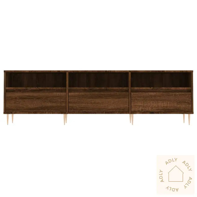 Tv-Benk Brun Eik 150X30X44,5 Cm Konstruert Tre