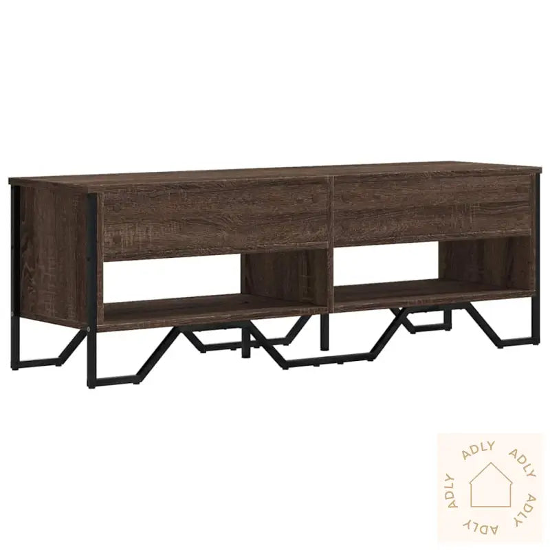 Tv-Benk Brun Eik 122X34X41 Cm Konstruert Tre