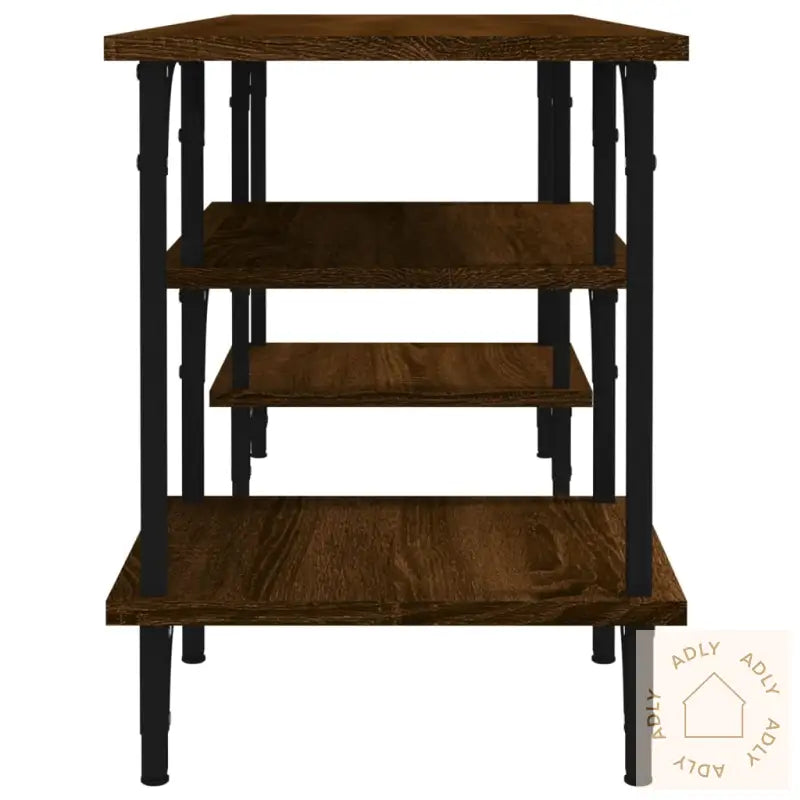 Tv-Benk Brun Eik 102X35X45,5 Cm Konstruert Tre