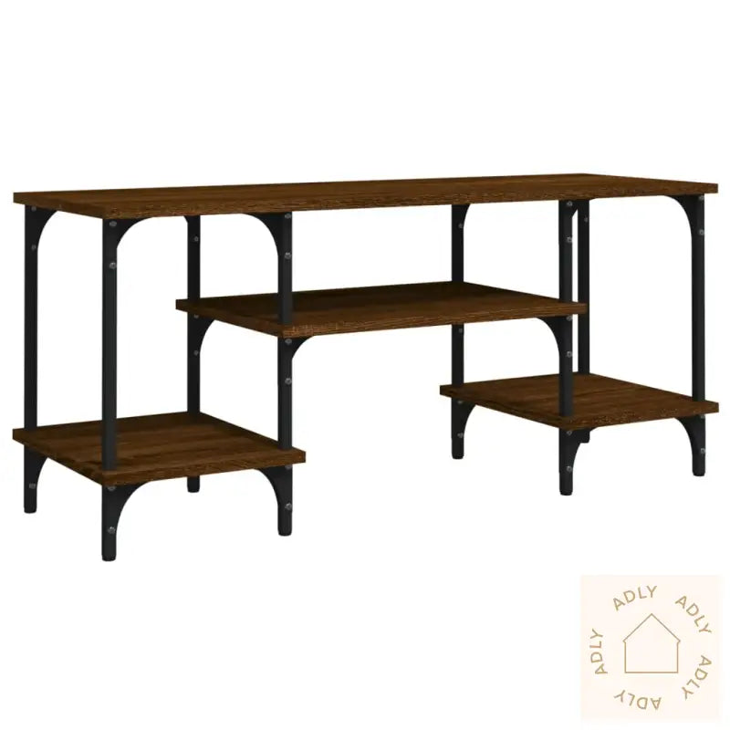 Tv-Benk Brun Eik 102X35X45,5 Cm Konstruert Tre