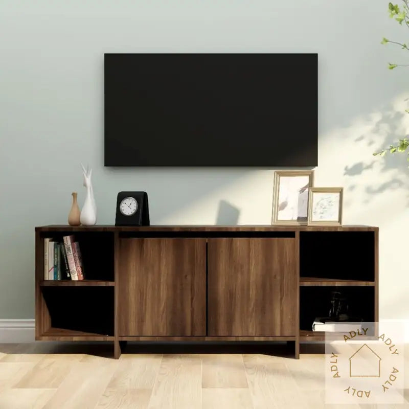Tv-Benk Brun Eik 130X35X50 Cm Konstruert Tre