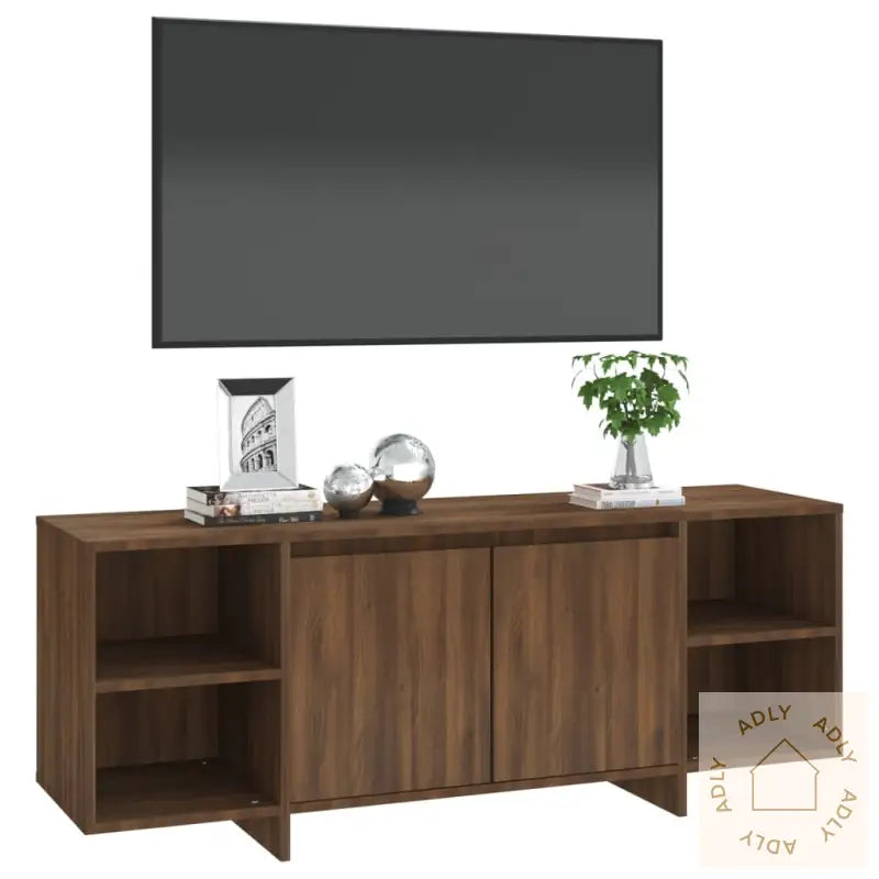 Tv-Benk Brun Eik 130X35X50 Cm Konstruert Tre