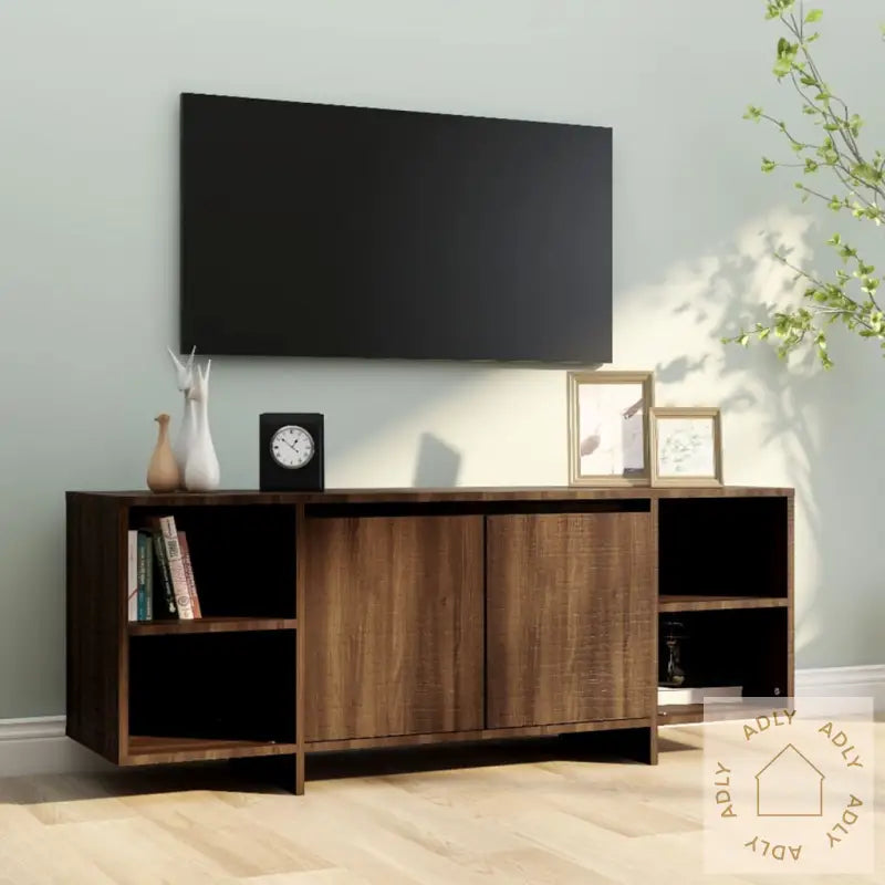 Tv-Benk Brun Eik 130X35X50 Cm Konstruert Tre